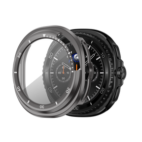 Bandz Samsung Galaxy Watch 8 Classic Bezel Cover with Glass (Titanium Grey/White)
