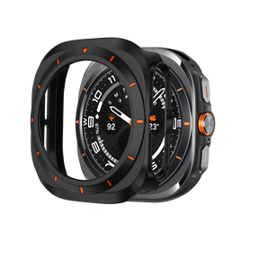 Bandz Samsung Galaxy Watch Ultra Bezel PC Case (Black with Orange)