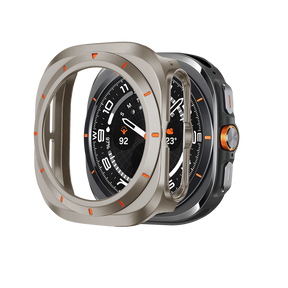 Bandz Samsung Galaxy Watch Ultra Bezel PC Case (Titanium with Orange)