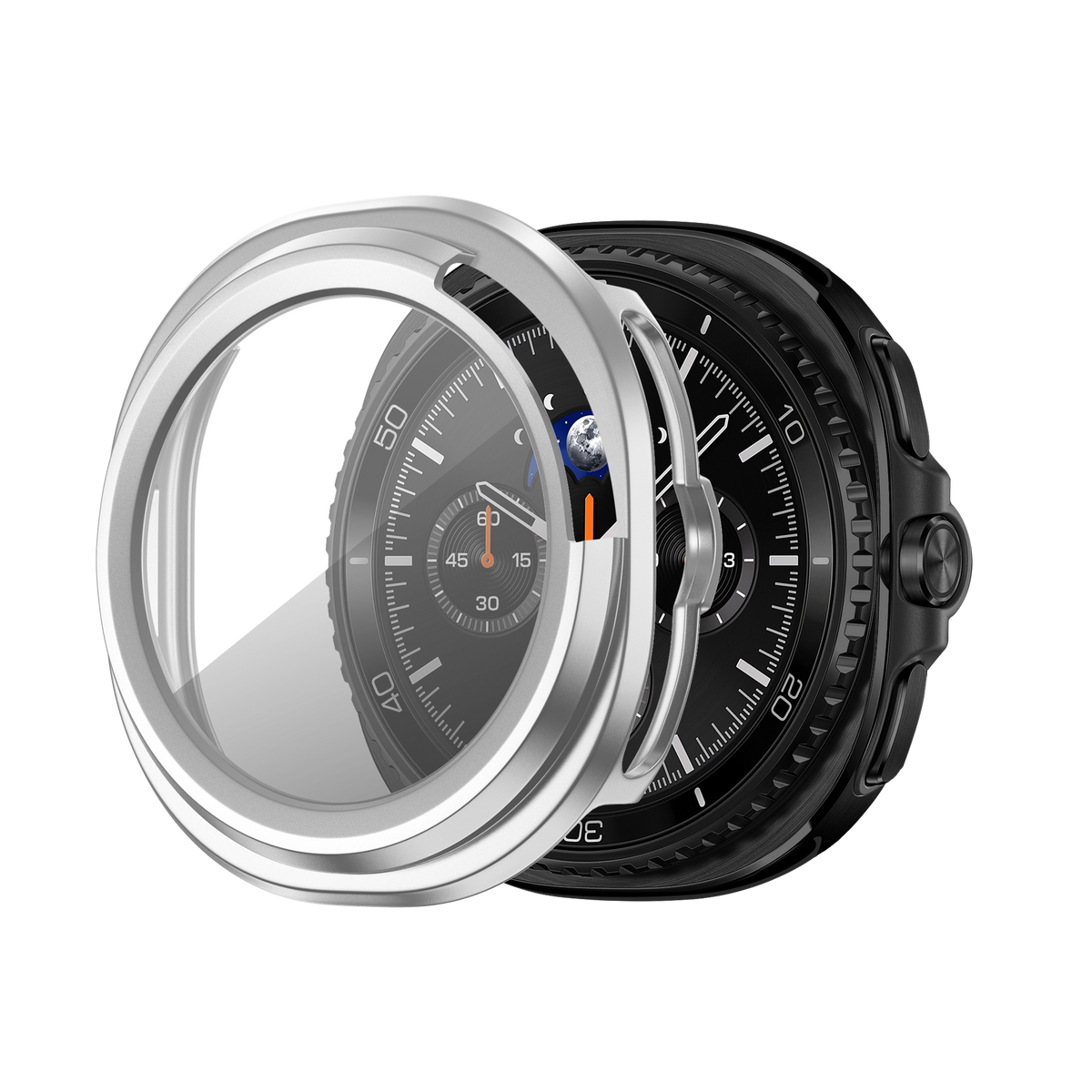 Bandz Samsung Galaxy Watch 8 Classic PC Cover with Glass (Silver)