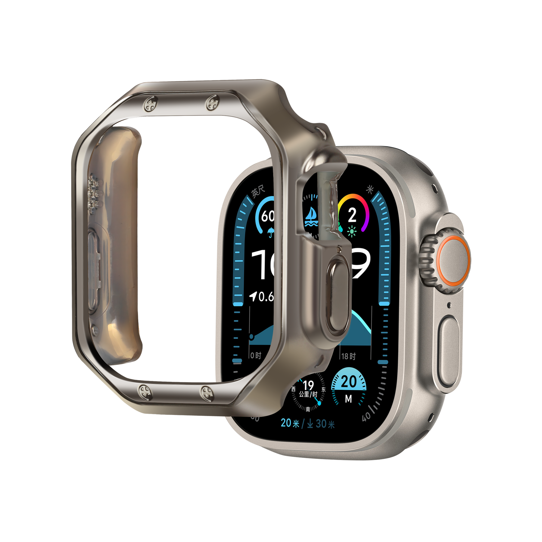 Bandz Apple Watch Ultra - 49mm Galvanized TPU Case  (Titanium)