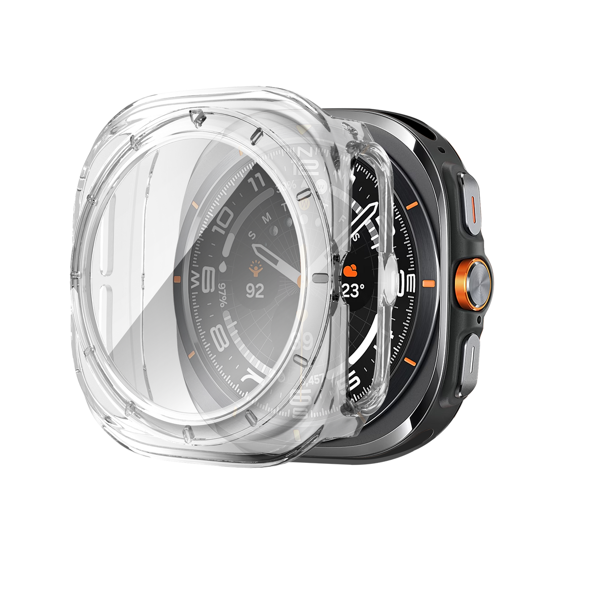 Bandz Samsung Galaxy Watch Ultra PC Case with Glass (Transparent)