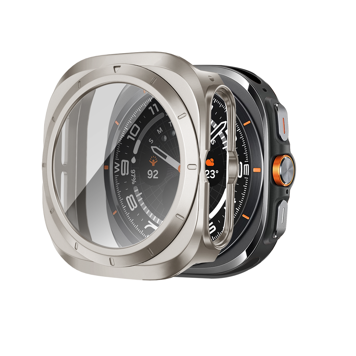 Bandz Samsung Galaxy Watch Ultra PC Case with Glass (Titanium)