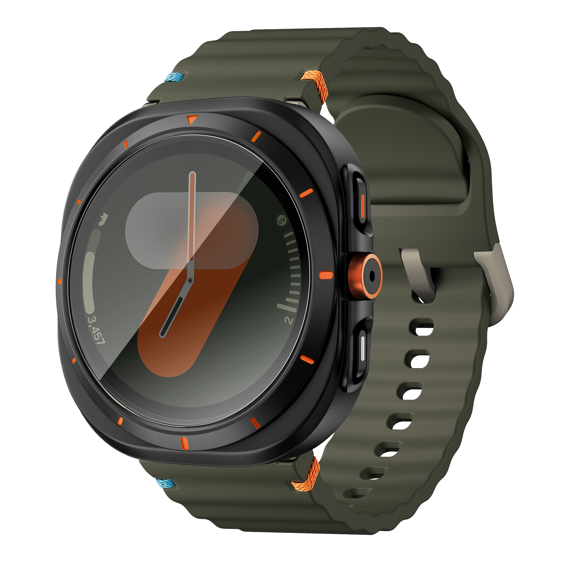Bandz Samsung Galaxy Watch 7 - 44mm Square PC Case with Glass (Black)