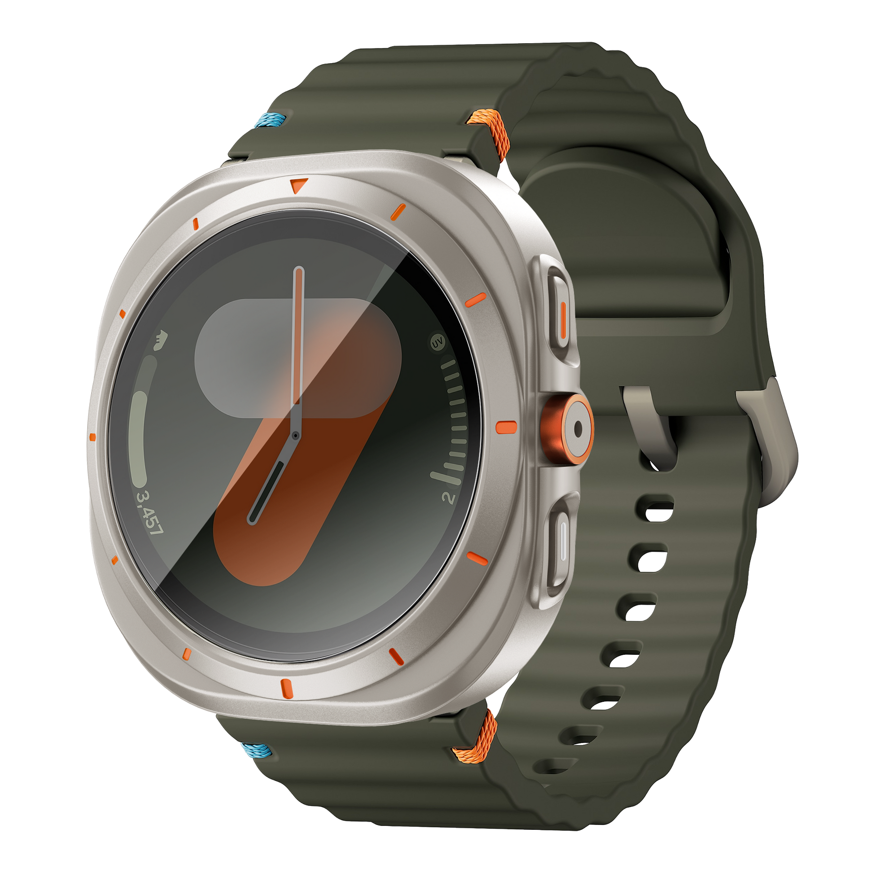 Bandz Samsung Galaxy Watch 7 - 44mm Square PC Case with Glass (Titanium)