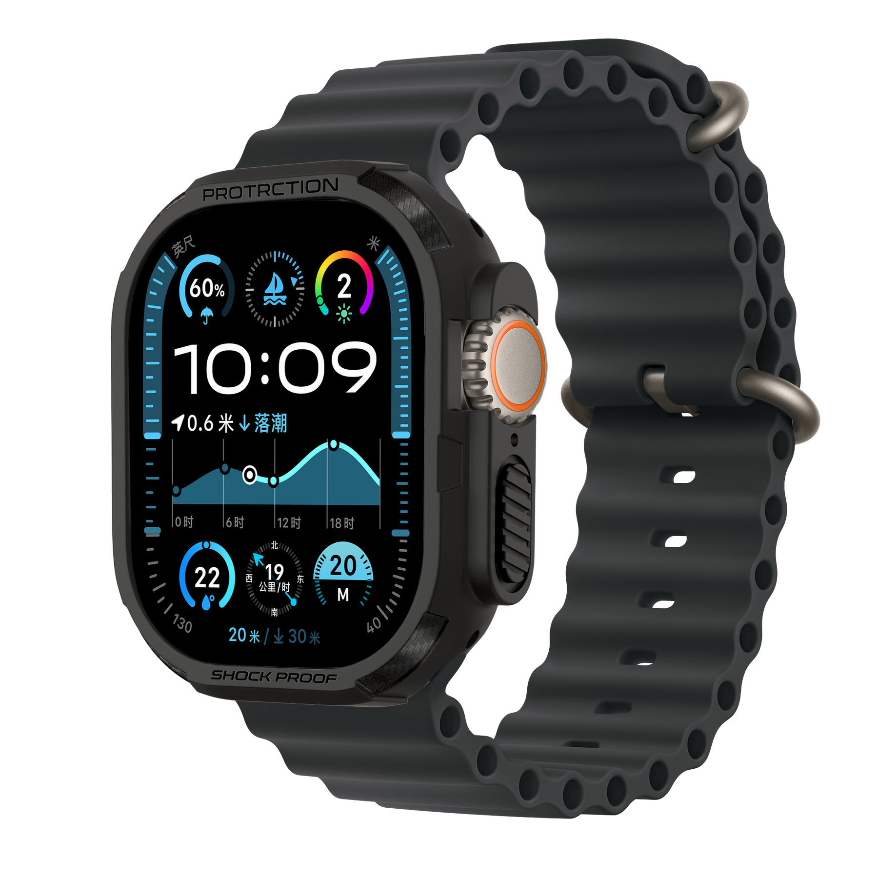 Bandz Apple Watch Ultra - 49mm Rugged TPU Case (Black)