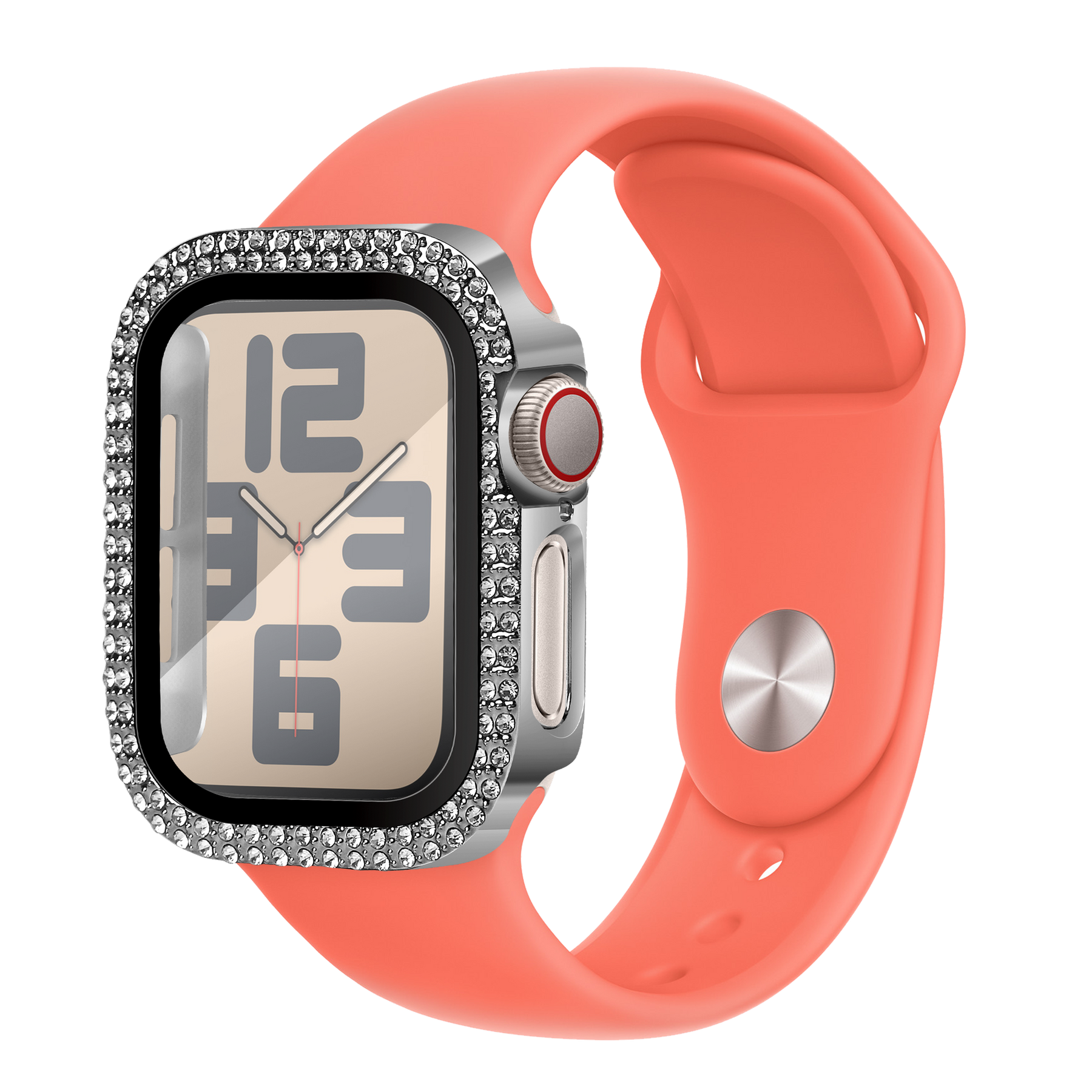 Bandz Apple Watch 10 - 42mm Diamond Case with Glass (Silver)