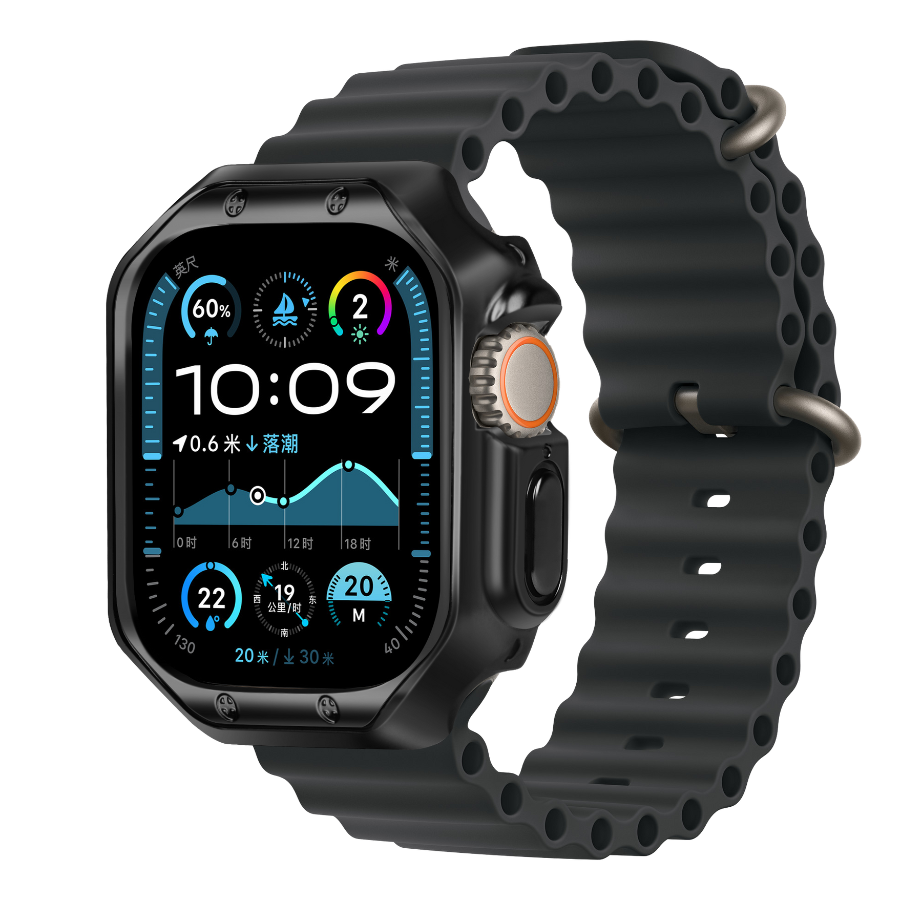 Bandz Apple Watch Ultra - 49mm Galvanized TPU Case  (Black)