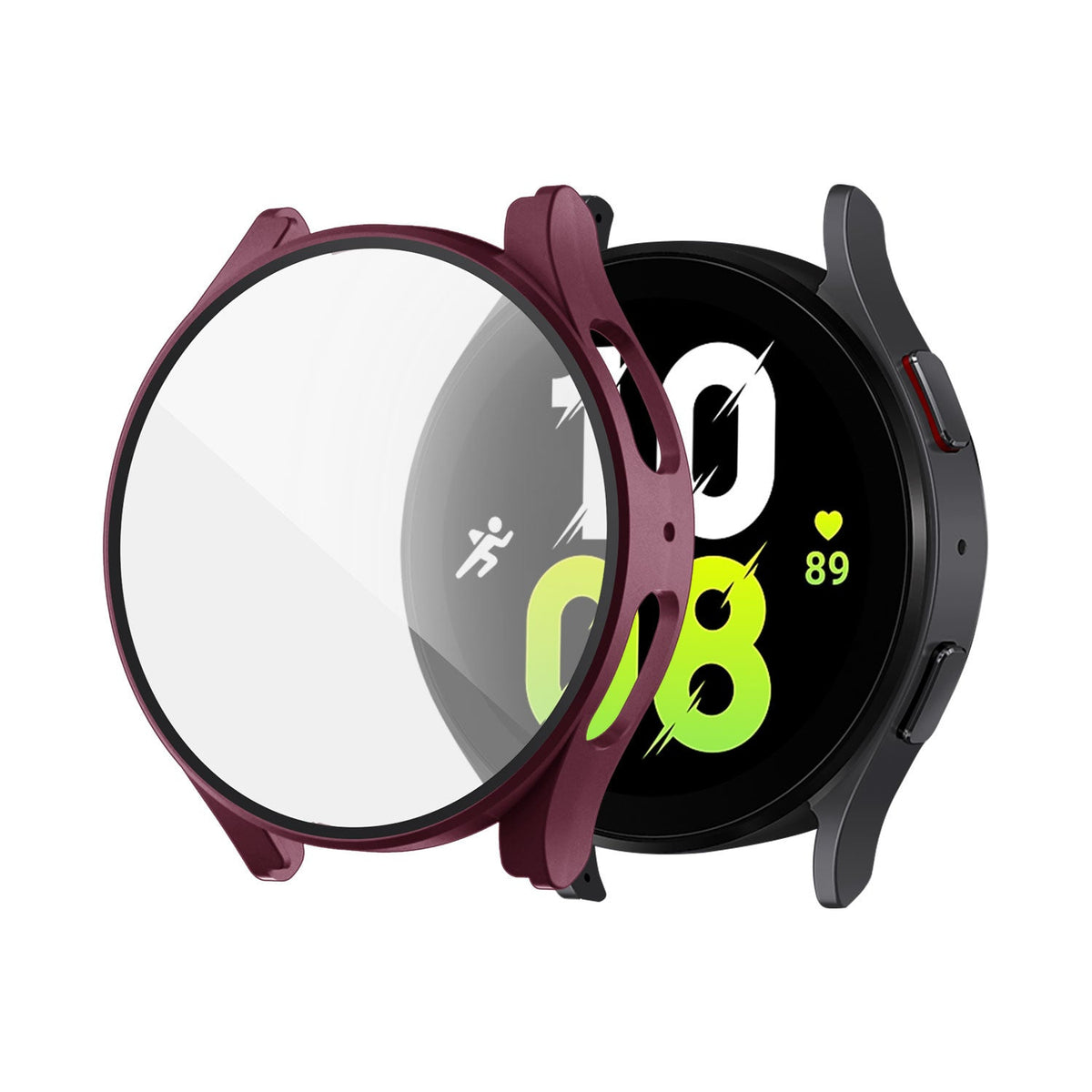 Samsung Galaxy Watch 5 44mm Hard Case with Glass (Burgundy)