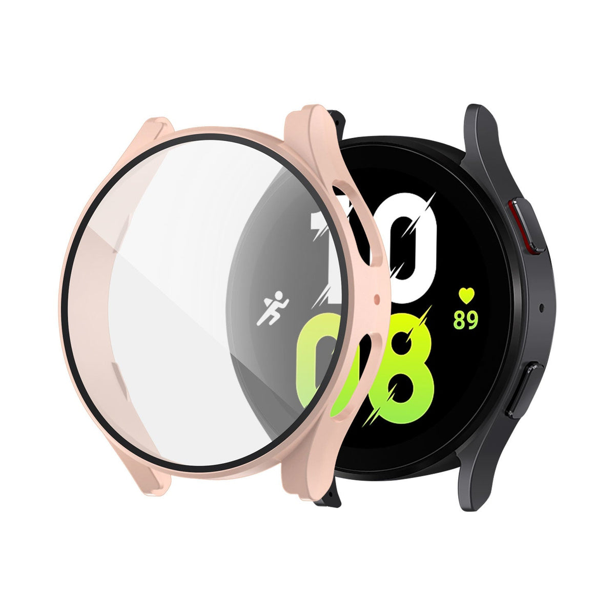 Samsung Galaxy Watch 5 44mm Hard Case with Glass (Grey/Pink)