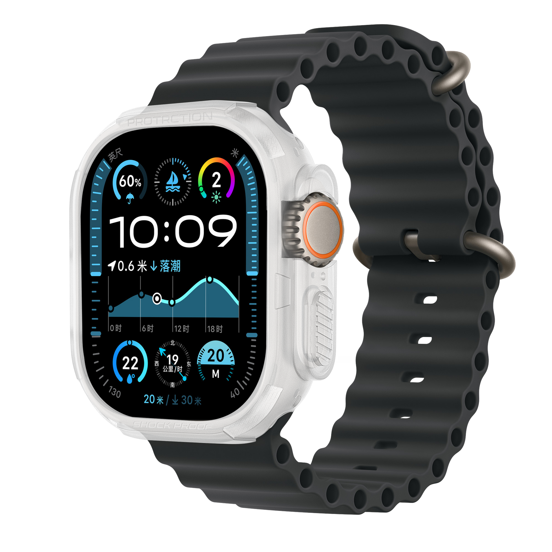Bandz Apple Watch Ultra - 49mm Rugged TPU Case (Transparent)