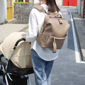 Multifunction Leather Diaper Bag Travel Maternity Backpack