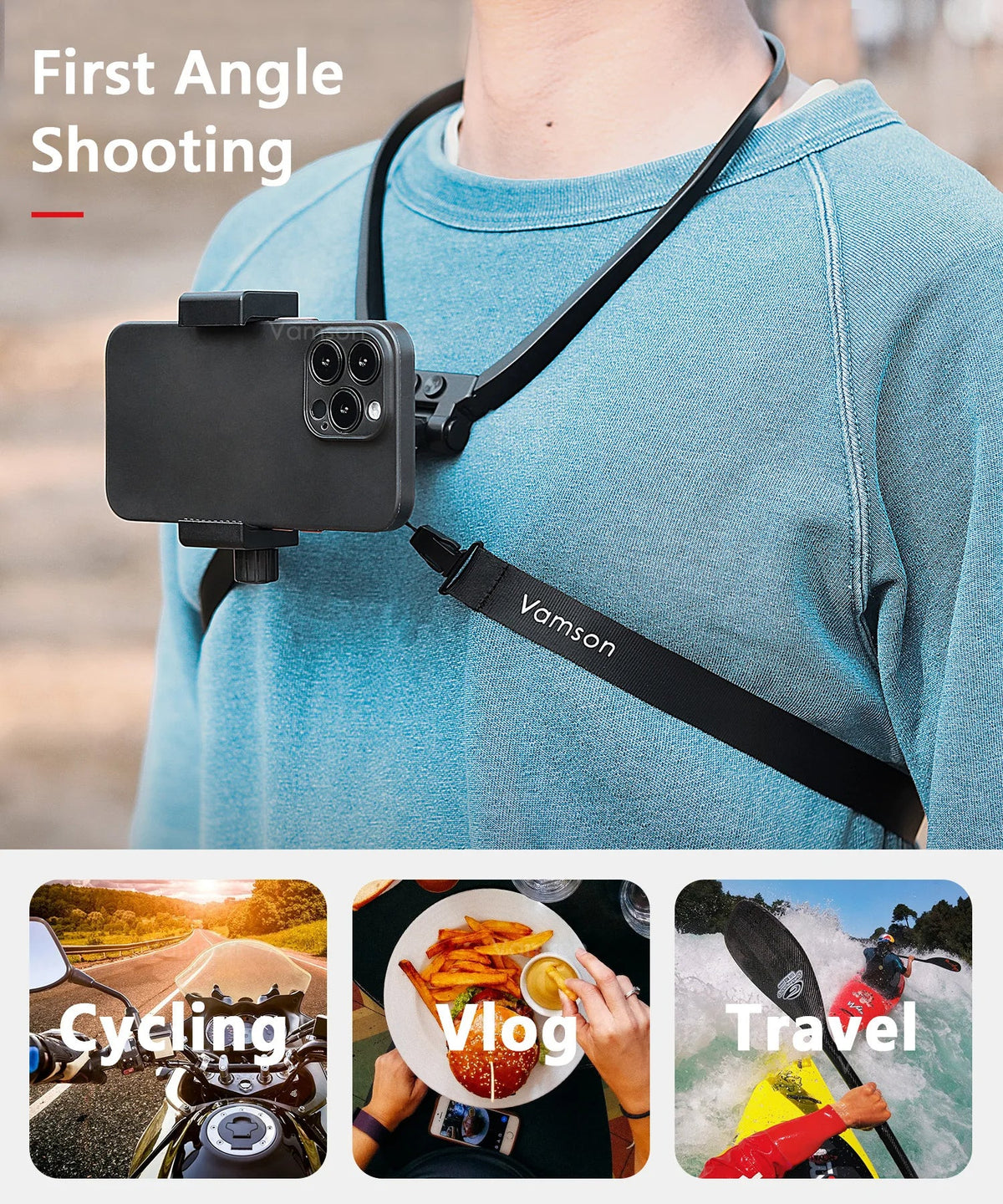 Hand Free Adjustable Phone Ad Go Pro Neck Holder