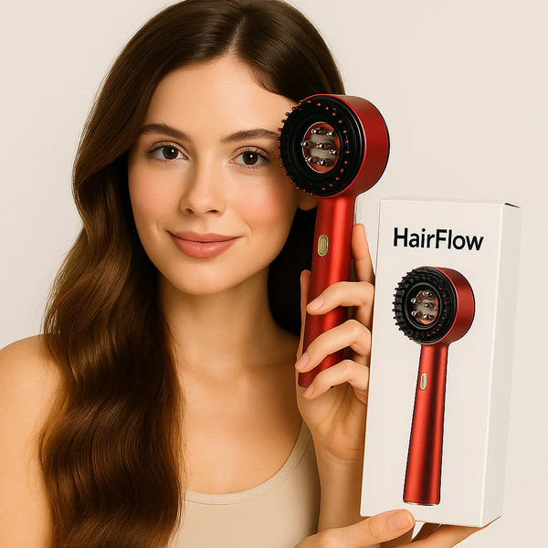 Electric Massage Brush with Red Light for Hair Growth and Scalp Care - HairFlow
