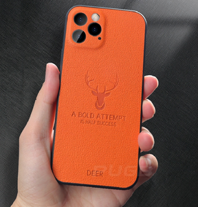 Luxury Leather Texture Square Frame Case For iPhone