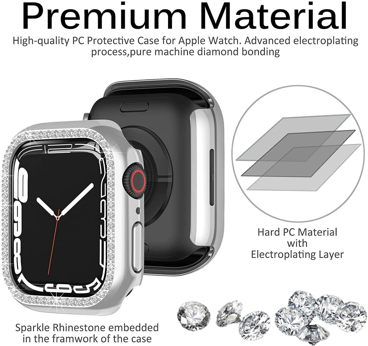 Apple Watch 7 Diamond PC Hard Case 45mm (Silver)