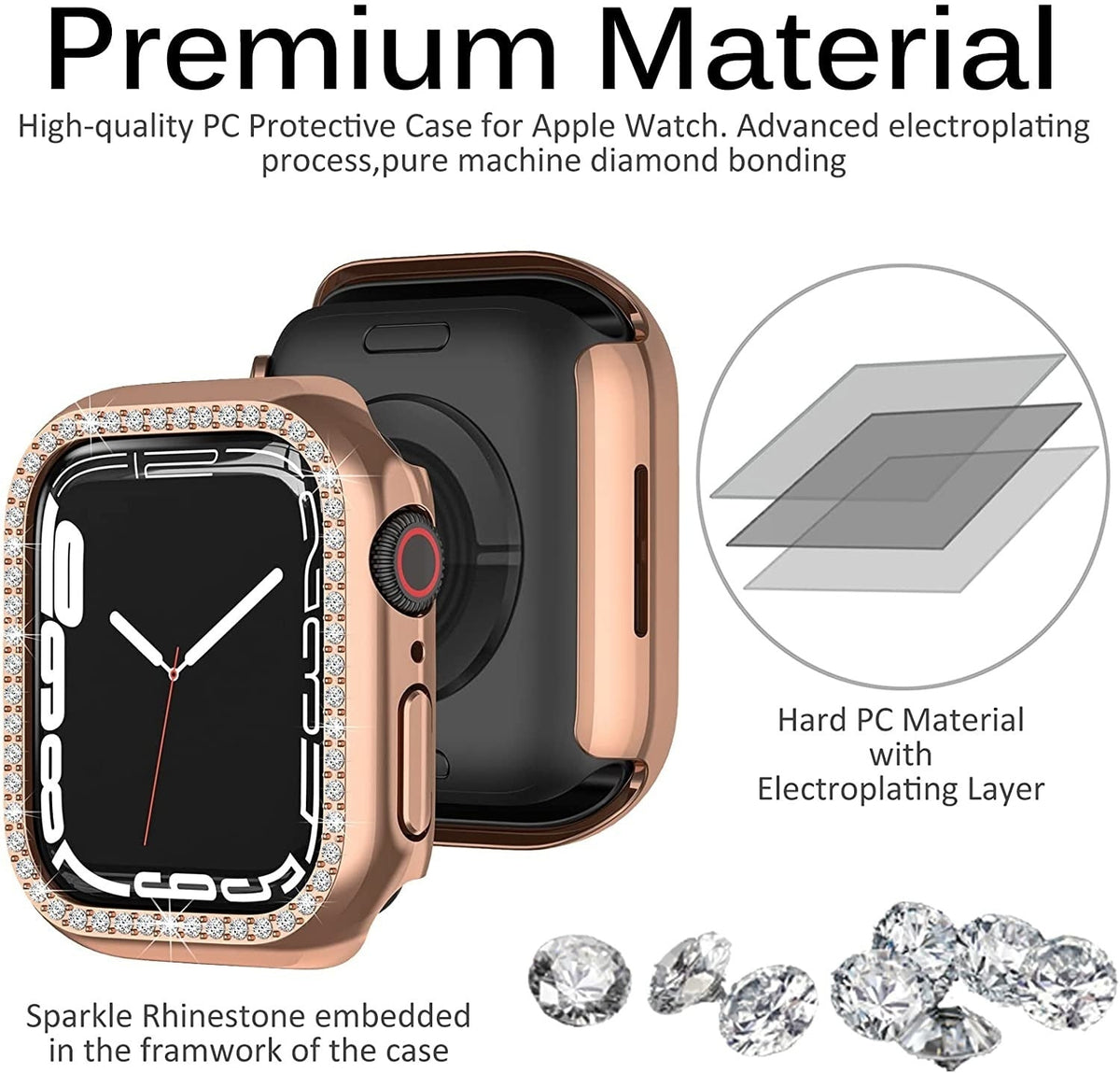Apple Watch 7 Diamond PC Hard Case 41mm (Rose Gold)