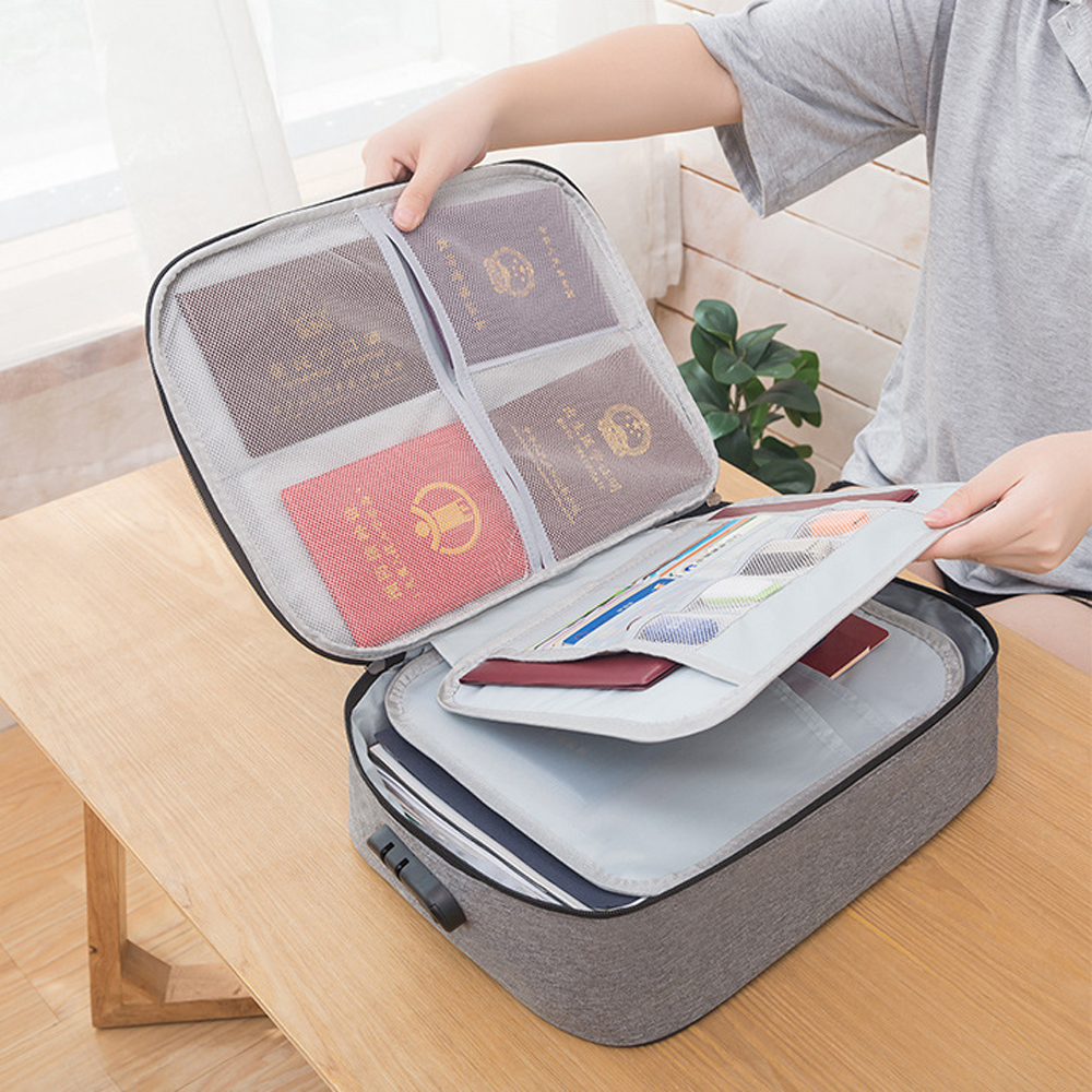 Multi-Layer Document Tickets Storage Bag Travel Briefcase with Lock BLXCK NORWAY™