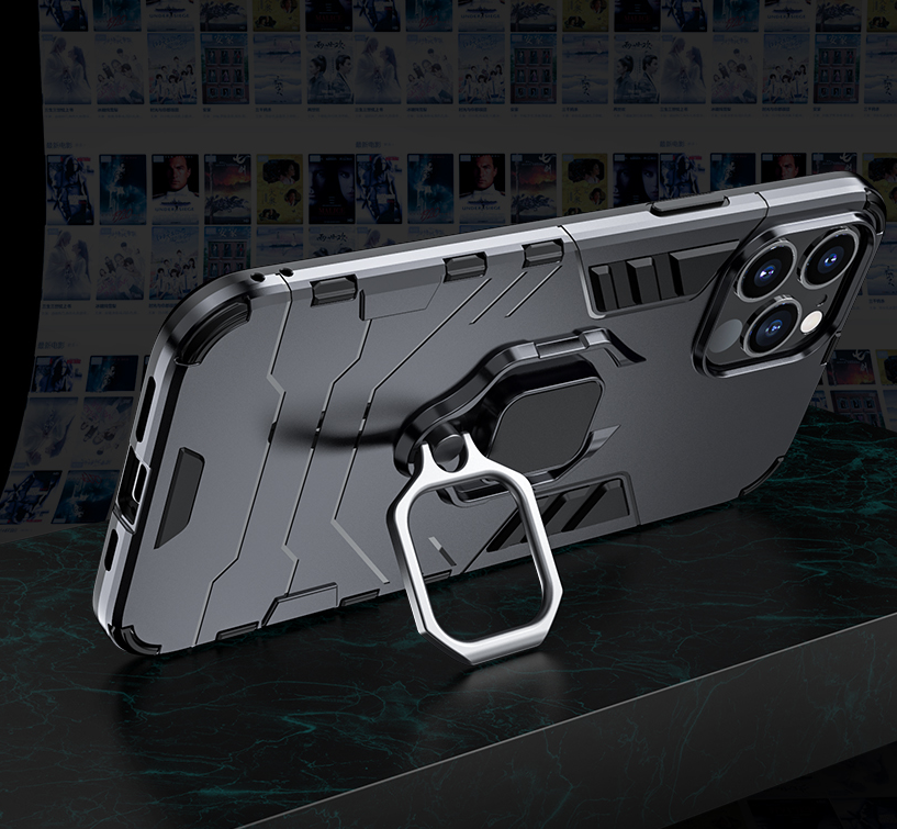 shockproof Armor Case for iPhone with Mini Ring Stand Back Cover  BLXCK NORWAY™