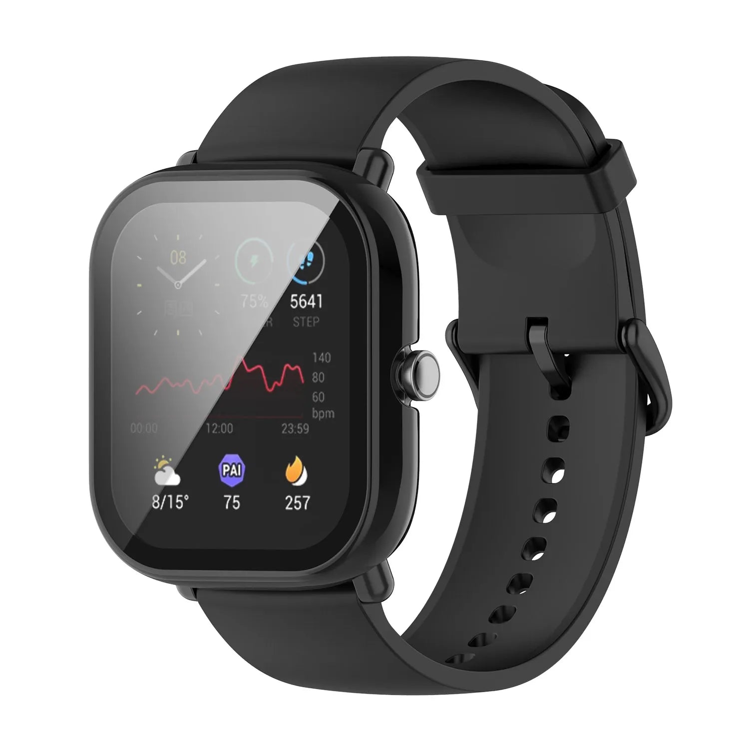 Amazfit Bip U (Pro) PC Case with Glass (Black)