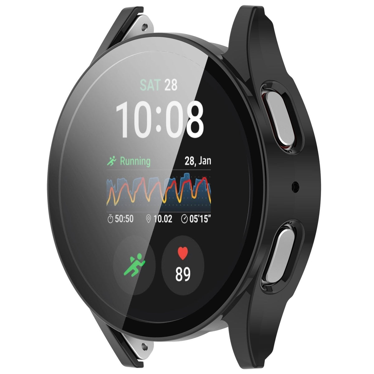 Samsung Galaxy Watch 7 44mm Hard Case With Glass (Black)