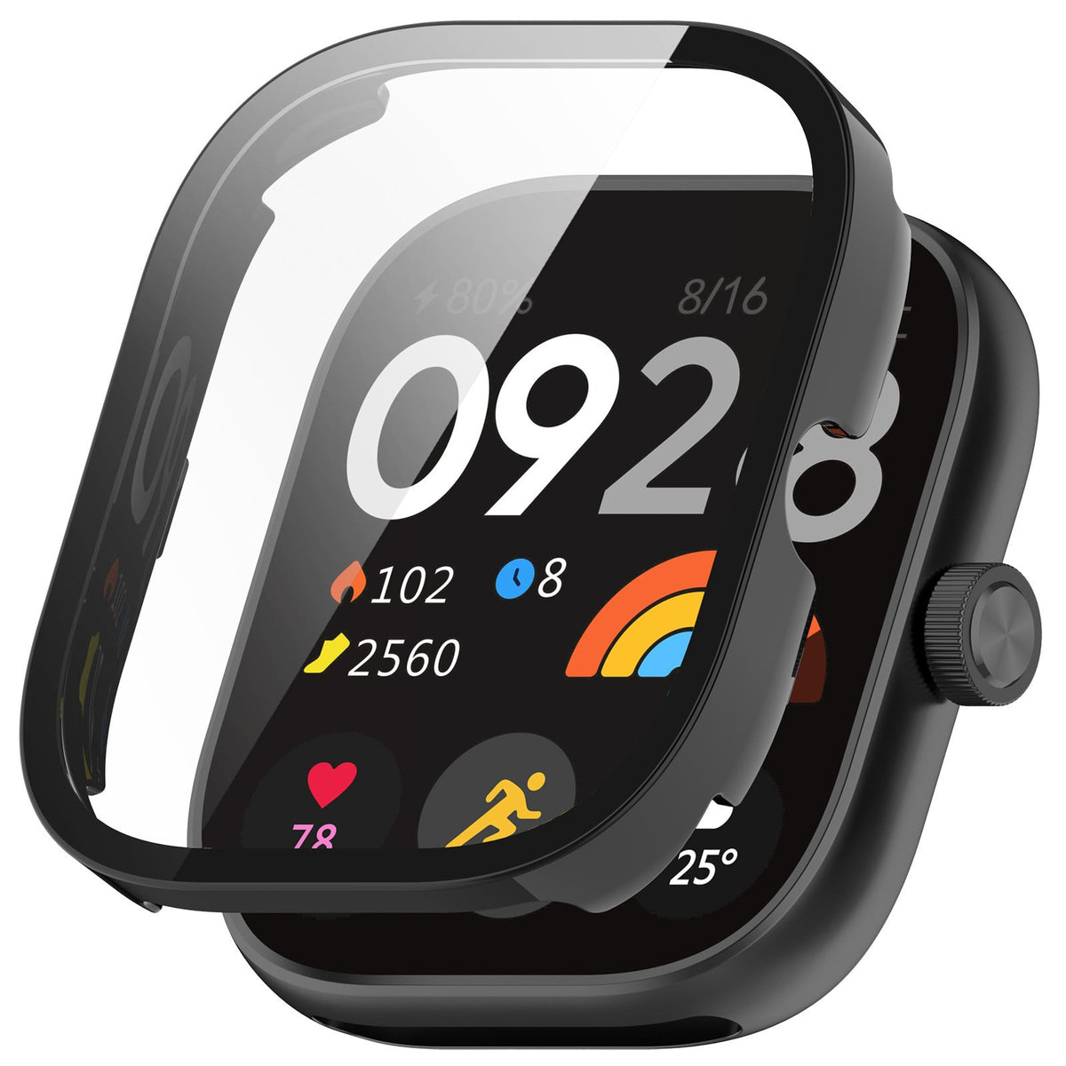 Redmi Watch 4 PC case With Glass (Black)
