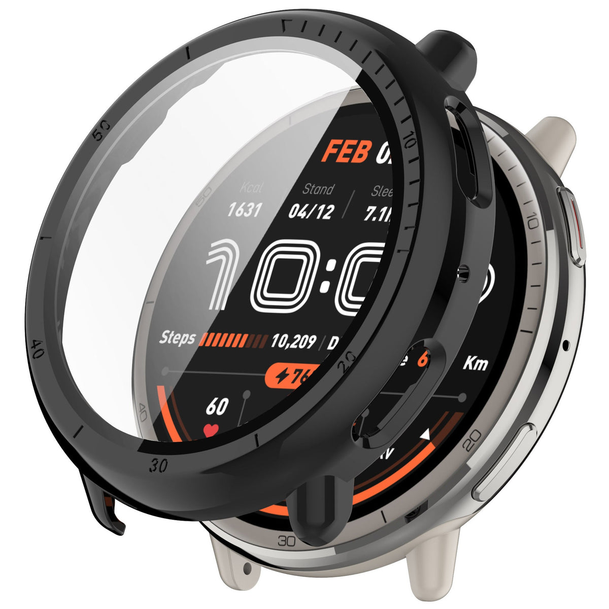 Amazfit Active 2 Hard Case with Glass (Black)