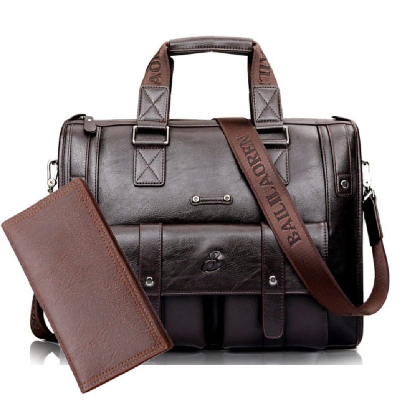 Black Norway Men's leather messenger bag