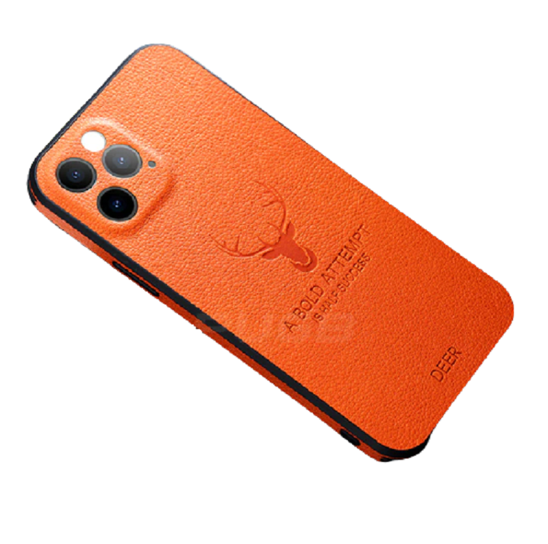 Luxury Leather Texture Square Frame Case For iPhone