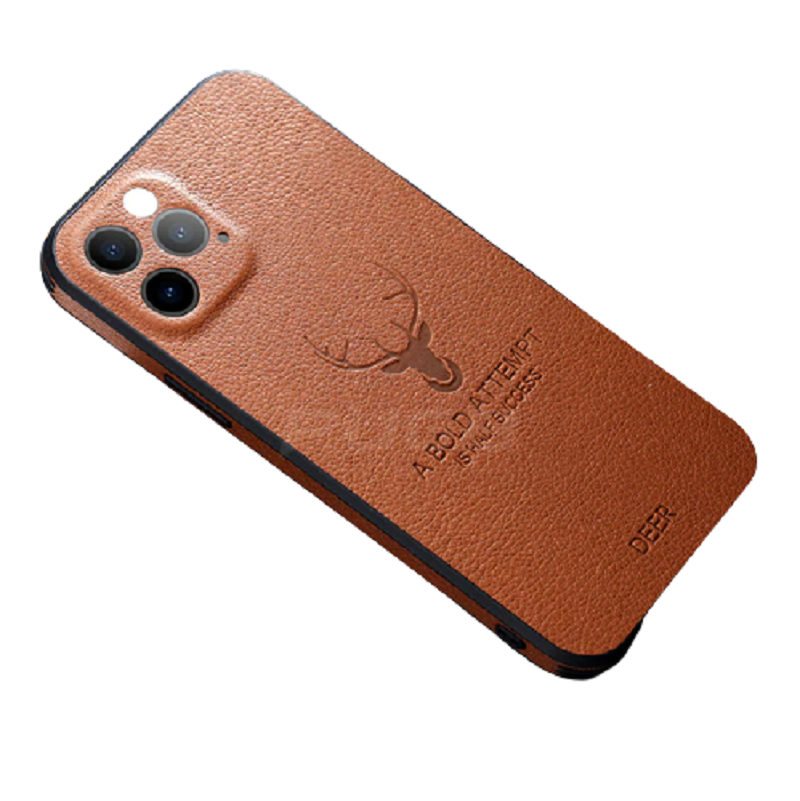 Luxury Leather Texture Square Frame Case For iPhone
