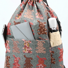 Women's Drawstring Bag Foldable Large Capacity Backpack