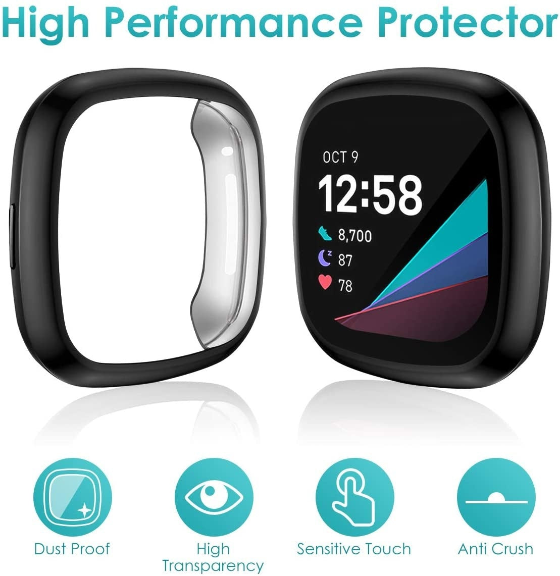 Fitbit Versa 3 Case (Black)