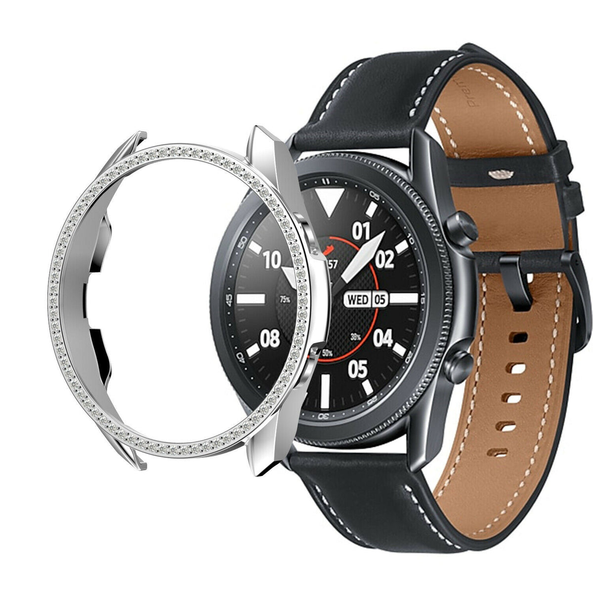 Samsung Galaxy Watch 3 45mm Diamond PC Case (Silver)