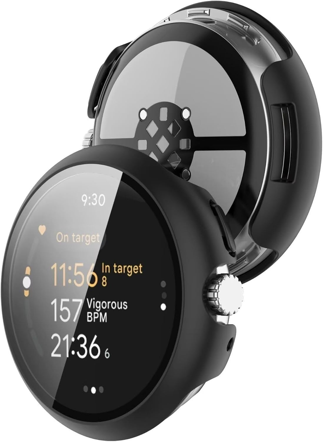 Google Pixel Watch 3 - 45mm Hard Case with Glass (Black)
