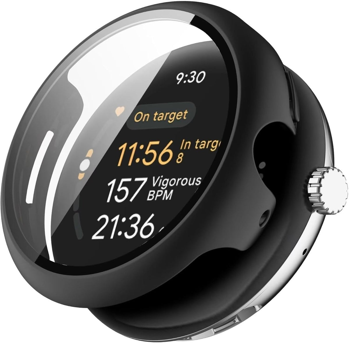 Google Pixel Watch 3 - 45mm Hard Case with Glass (Black)