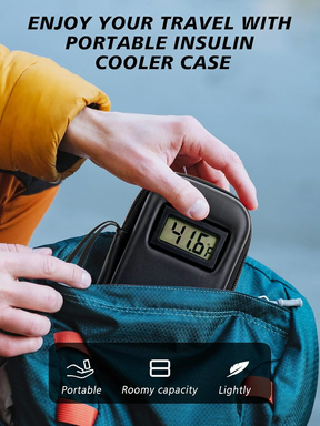 Insulin Cooler Travel Case with Temperature Display - Black