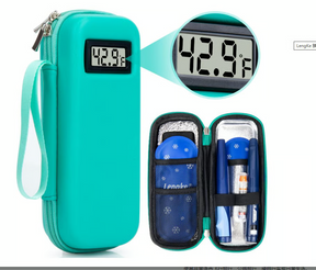 Insulin Cooler Travel Case with Temperature Display - Black