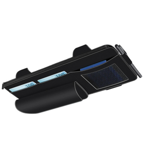 Car Sun Visor Organiser – Suede Leather Storage Bag with Glasses Clip and Card Holder