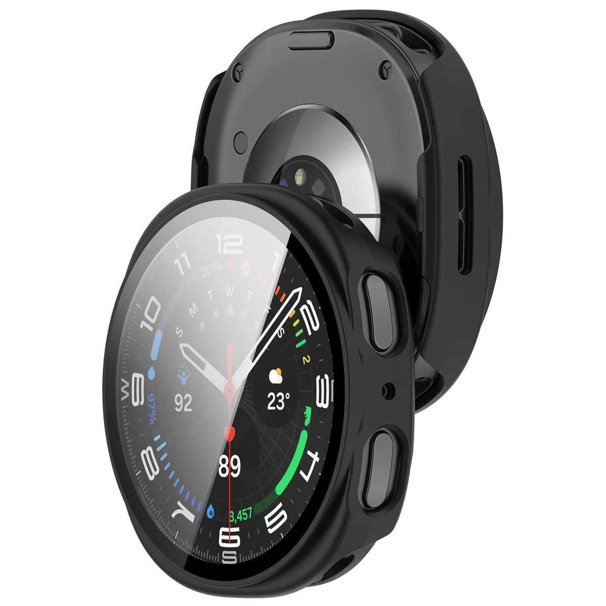 Samsung Galaxy Watch 8 - 44mm Hard Case with Glass (Black)