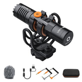 Pro Shotgun Microphone – On-Camera Cardioid Mic with Shock Mount