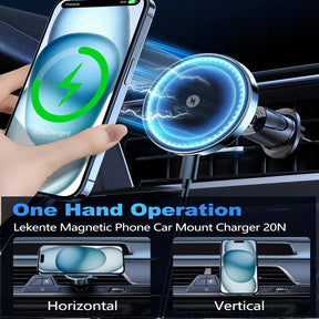 15W Magnetic Wireless Car Charger – Air Vent Phone Holder for iPhone