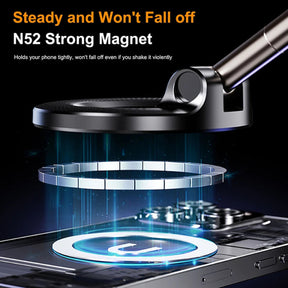 Magnetic Car Phone Holder – Foldable Vacuum Mount, Multi-Angle Adjustment