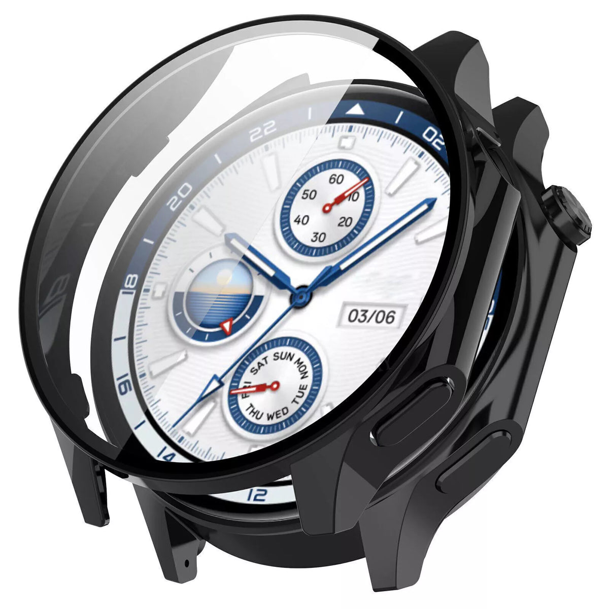 OnePlus Watch 2 PC Case with Glass (Black)