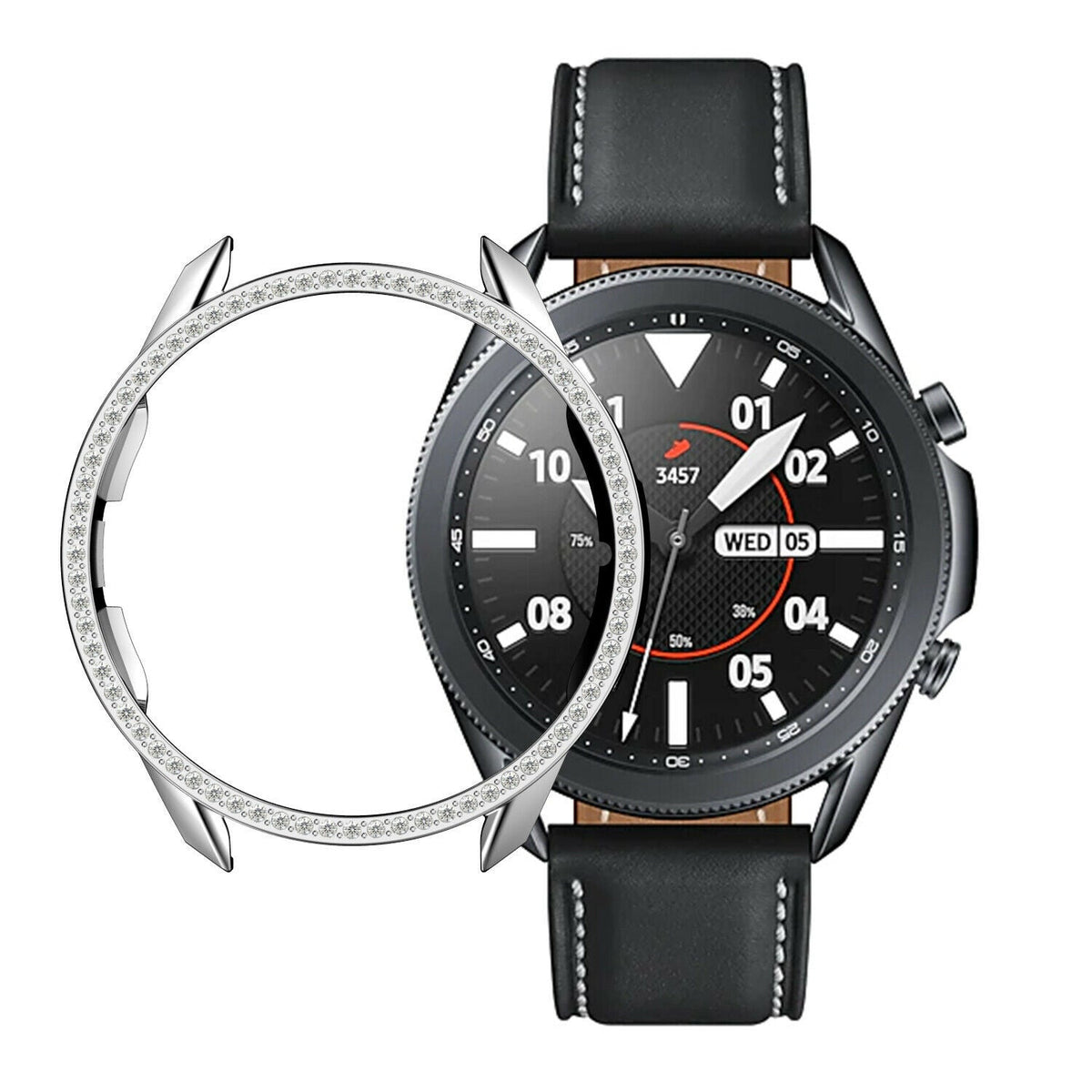 Samsung Galaxy Watch 3 45mm Diamond PC Case (Silver)