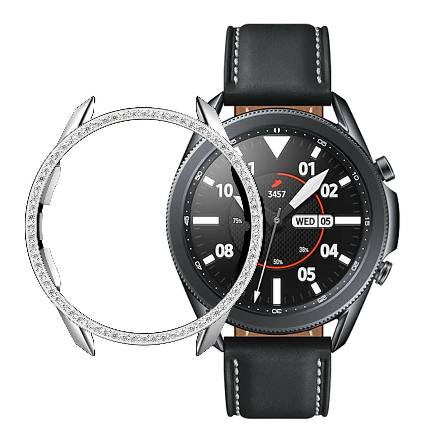 Samsung Galaxy Watch 3 45mm Diamond PC Case (Silver)