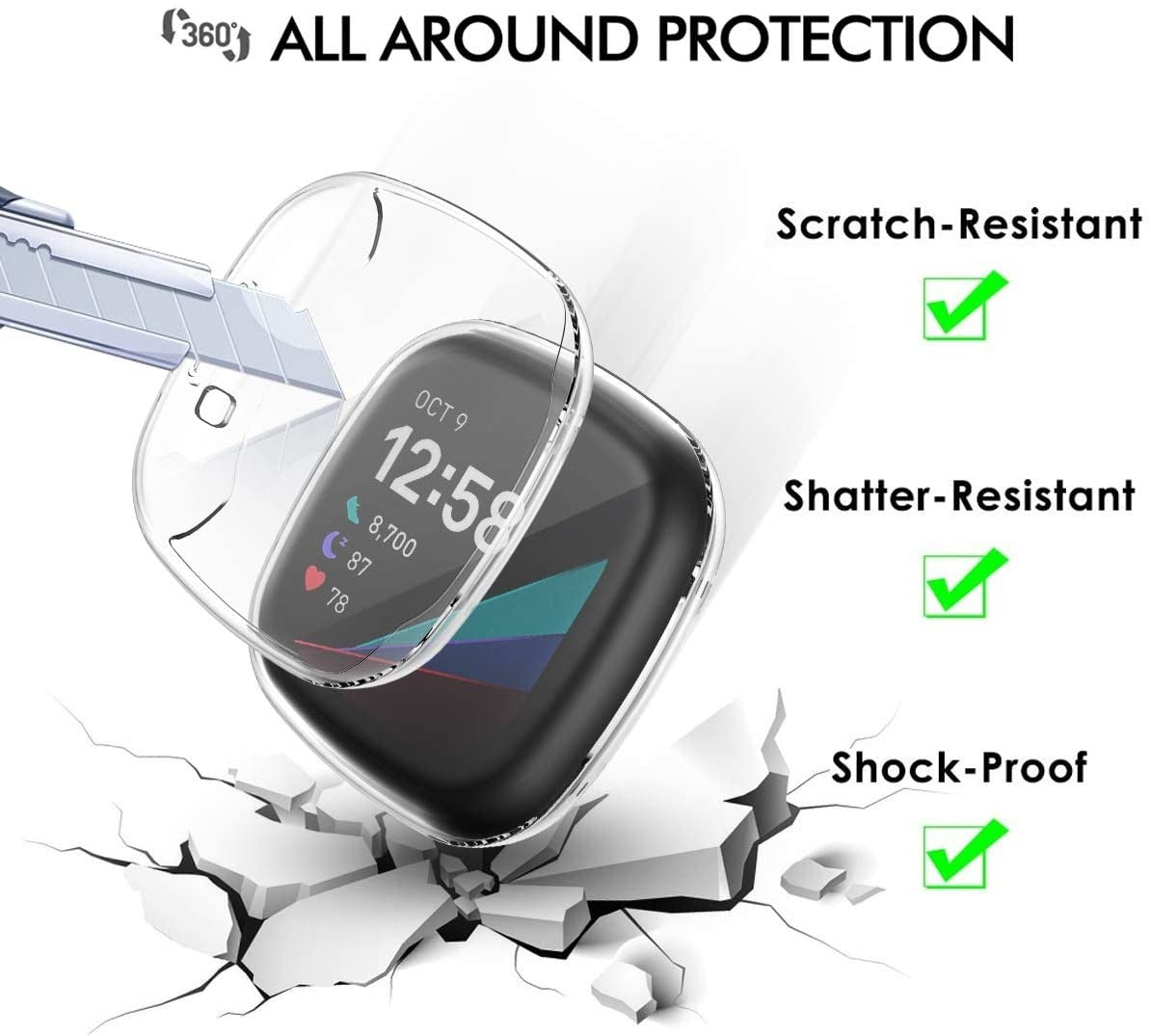 Fitbit Versa 3 Case (Transparent)