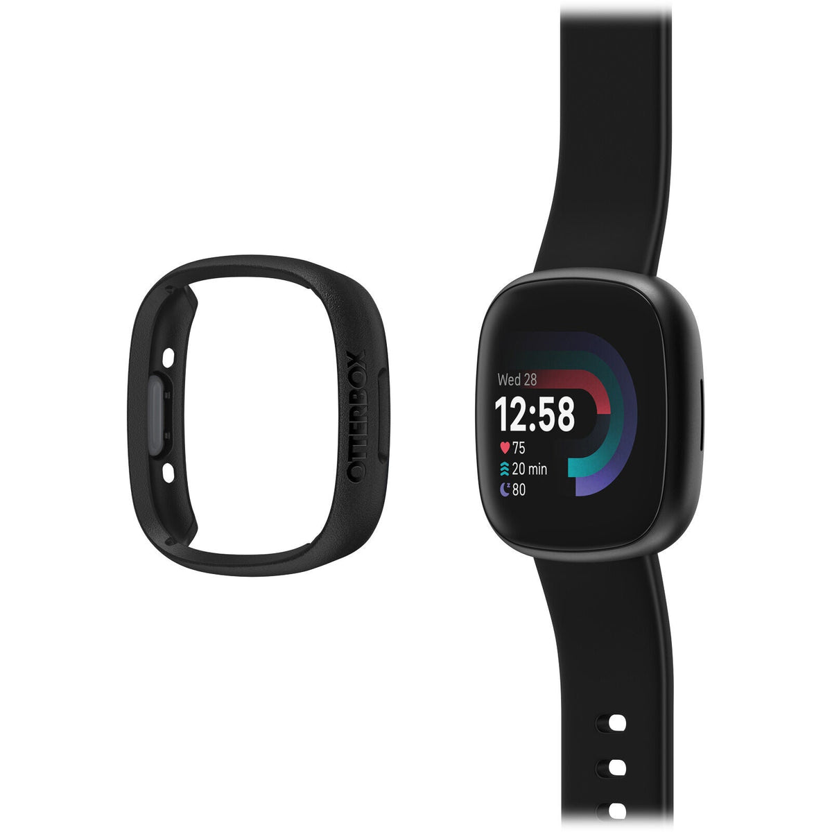 OtterBox Fitbit Versa 4 Silicone Bumper Case (Black)